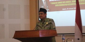 Ketua DPRD Jepara Haizul Ma'arif memberikan sambutan ( Istimewa I Harianmuria.com )