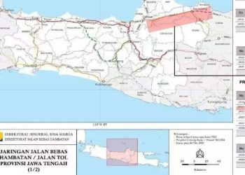 GAMBAR : Peta rencana pembangunan jalan Tol Demak-Tuban. (Istimewa I harianmuria.com )