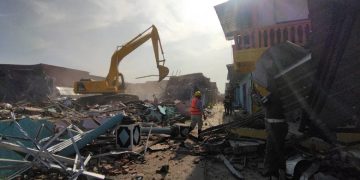 Foto : Keadaan Lorong Indah Saat Pembongkaran ( Lingkar Tv I Harianmuria.com )