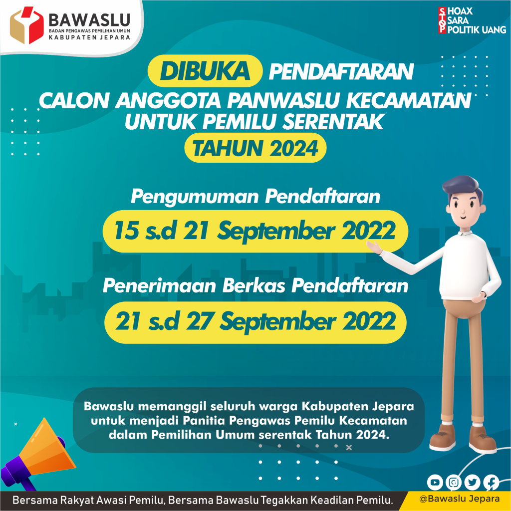 Bawaslu Jepara Buka Rekrutmen Calon Panwaslu Kecamatan 2 Bawaslu Jepara Buka Rekrutmen Calon Panwaslu Kecamatan