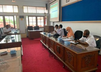 Suasana peluncurah aplikasi SIMFONI oleh Dinsos Pati di ruang Kembangjoyo Sekretariat Kabupaten Pati, Rabu (21/9). (Arif Febriyanto/Harianmuria.com)