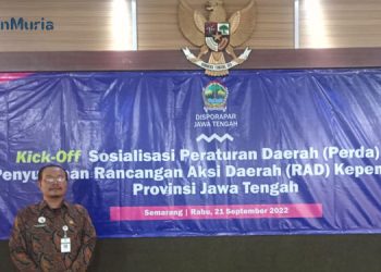 Dinas Kepemudaan OIahraga dan Pariwisata (Disporapar) Provinsi Jawa Tengah (Jateng) menggelar Kick Off Sosialisasi Peraturan Daerah (Perda) dan Penyusunan Rancangan Aksi Daerah (RAD) Kepemudaan Provinsi Jateng pada Rabu (21/9). (Istimewa/Harianmuria.com)