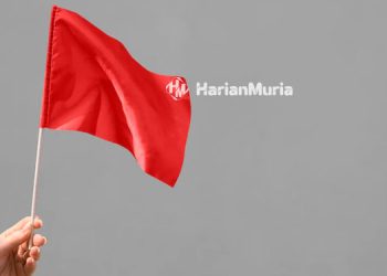 Ilustrasi bendera berwarna merah, simbol dari hubungan yang redflag. (Freepik/Harianmuria.com)
