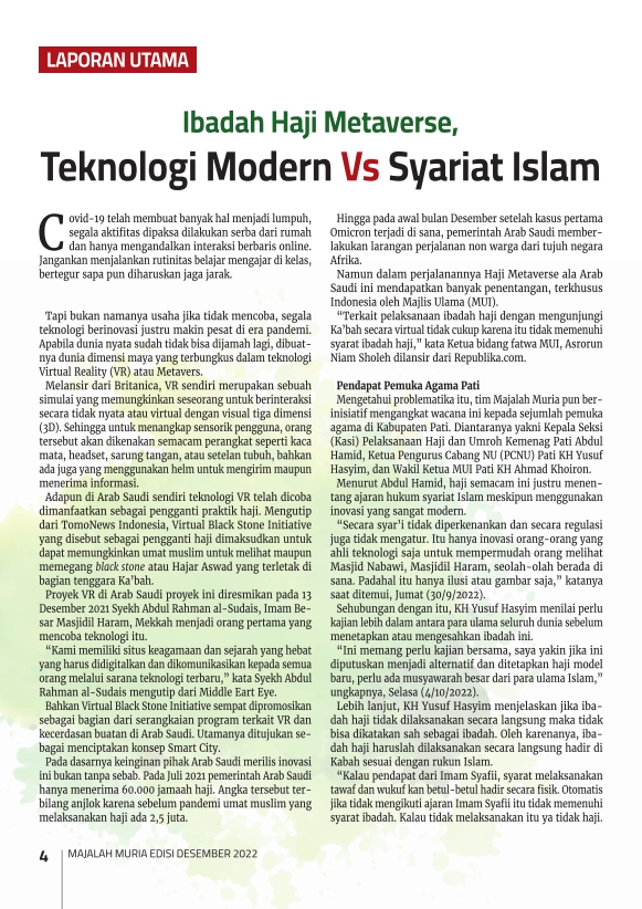 Majalah Muria Edisi Desember 2022 5 Majalah Muria Edisi Desember 2022