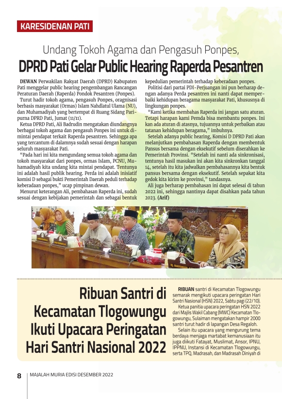 Majalah Muria Edisi Desember 2022 9 Majalah Muria Edisi Desember 2022