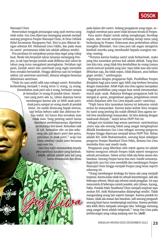 Majalah Muria Edisi Desember 2022 24 Majalah Muria Edisi Desember 2022