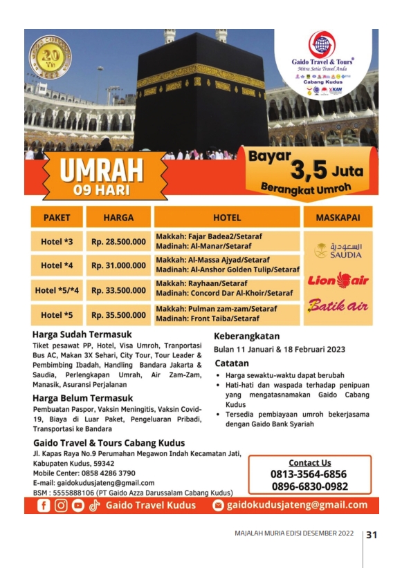 Majalah Muria Edisi Desember 2022 32 Majalah Muria Edisi Desember 2022