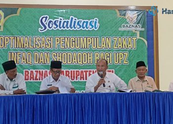 Kegiatan sosialisasi optimasliasi penerimaan dan pelaporan ZIS yang diselenggarakan oleh Baznas Pati. (Istimewa/Harianmuria.com)