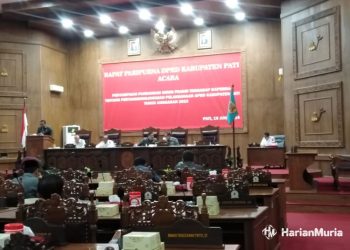 KONDUSIF: Suasana rapat paripurna di gedung DPRD Pati pembahasan kelanjutan Raperda Pertanggungjawaban APBD Tahun Anggaran 2023, Rabu 19 Juni 2024. (Arif Febriyanto/Harianmuria.com)