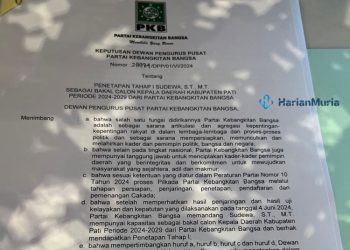 Anggota Komisi V DPR RI, Sudewo mendatangi Dewan Pimpinan Cabang (DPC) Partai Nasdem, Selasa 3 Mei 2024. (Setyo Nugroho/Harianmuria.com)