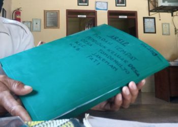 ILUSTRASI: Arsip data pindah datang di Pemerintah Desa Tondomulyo, Kecamatan Jakenan, Kabupaten Pati. (Ibnu Muntaha/Lingkar.news)