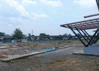 Alun-Alun Kembangjoyo setelah dibongkar. (Arif Febriyanto/Harianmuria.com)
