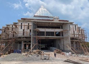 Tampak perpustakaan daerah (perpusda) di Kabupaten Rembang yang masih dalam proses pembangunan. (Setyo Nugroho/Harianmuria.com)