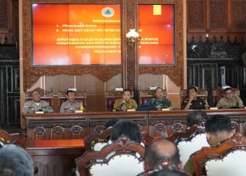 Pemkab Jepara saat menggelar Rapat Koordinasi Kesiapsiagaan Penanggulangan Bencana di Pendapa RA. Kartini Jepara, belum lama ini. (Tomi Budianto/Harianmuria.com)