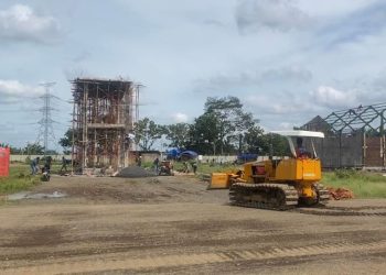 Proyek pembangunan Sentra Industri Hasil Tembakau (SIHT) di Jekulo, Kudus. (Mohammad Fahtur Rohman/Harianmuria.com)