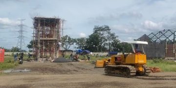 Proyek pembangunan Sentra Industri Hasil Tembakau (SIHT) di Jekulo, Kudus. (Mohammad Fahtur Rohman/Harianmuria.com)