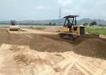 Proyek Pengerjaan SIHT di Desa Klaling, Jekulo, Kudus. (Mohammad Fahtur Rohman/Harianmuria.com)