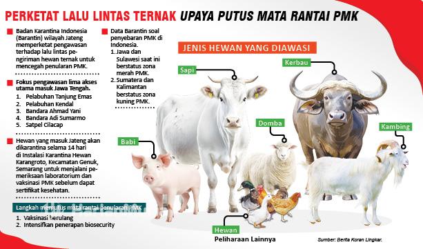 Cegah Penularan PMK, Jateng Perketat Lalu Lintas Ternak