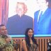 Bupati Blora Arief Rohman (kiri) bersama aktris Happy Salma (tengah) dan perwakilan keluarga Astuti Ananta Toer (kanan) menyampaikan keterangan kepada wartawan terkait Peringatan Seabad Sastrawan Pramoedya Ananta Toer di Taman Ismail Marzuki, Jakarta pada Selasa, 21 Januari 2025. (Anta | Harianmuria.com)