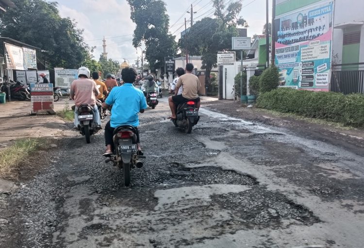 Kondisi jalan yang rusak di salah satu ruas jalan di Kabupaten Jepara. (Tomi Budianto/Harianmuria.com)
