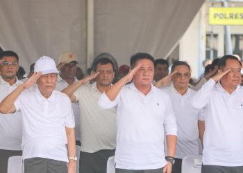 Ahmad Luthfi bersama para kepala daerah terplih lainnya mengikuti gladi kotor menjelang pelantikan. (Istimewa/Harianmuria.com)