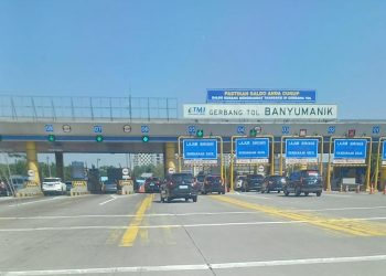Kondisi Gerbang Tol Banyumanik Semarang beberapa hari sebelum arus mudik Lebaran. (Hesty Imaniar/Harianmuria.com)