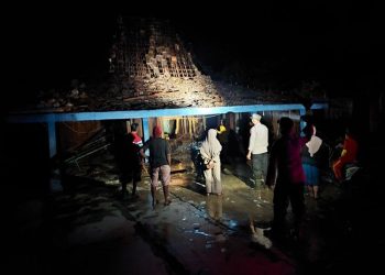 Kondisi rumah warga yang terkena angin puting beliung di Kecamatan Tambakromo, Pati. (Dok. Polresta Pati/Harianmuria.com)