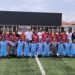 Bupati Kudus Sam’ani Intakoris foto bersama tim MilkLife Shakers U-12 dan HydroPlus Strikers U-14 di Supersoccer Arena (SSA) Kudus, Minggu (13/4/2025). (Nisa HS/Harianmuria.com)