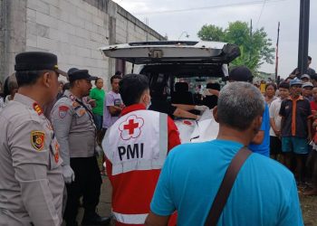 Tim PMI Grobogan mengevakusi korban kecelakaan maut di perlintasan kereta api (KA) di Km 13+7 petak jalan Gambringan-Jambon, Grobogan, pada Senin (26/5/2025) pagi. (Dok. PMI Grobogan/Harianmuria.com)