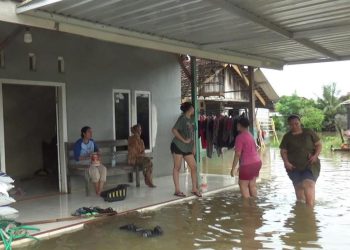 Warga Desa Tunggulsari, Kecamatan Tayu, Pati terdampak rob pada Sabtu (24/5/2025). Setyo Nugroho/Harianmuria.com)
