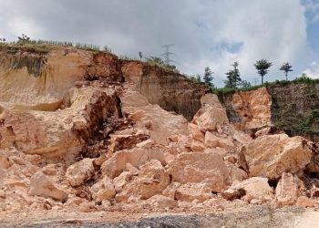 Longsoran tambang galian C ilegal di Desa Kedungwinong, Kecamatan Sukolilo, Pati pada awal April 2025. (Dok. Dinas ESDM Jateng/Harianmuria.com)