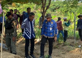 Bupati Kudus Sam’ani Intakoris mendampingi kunjungan Dirjen Pengembangan, Pemanfaatan, dan Pembinaan Kebudayaan Kemendikbud RI, Ahmad Mahendra ke situs Patiayam, Selasa sore, 17 Juni 2025. (Fahtur Rohman/Harianmuria.com)