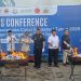 Kantor Wilayah Direktorat Jenderal Bea dan Cukai (DJBC) Jateng-DIY secara simbolis membakar jutaan batang rokok tanpa cukai dan kegiatan pemusnahan barang ilegal di Kota Semarang, Rabu, 25 Juni 2025. (Rizky Syahrul/Harianmuria.com)