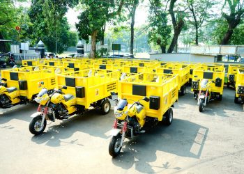 Kendaraan roda tiga pengangkut sampah yang dihibahkan Pemerintah Kabupaten Pekalongan untuk masyarakat desa di enam kecamatan. (Fahri Akbar/Harianmuria.com)