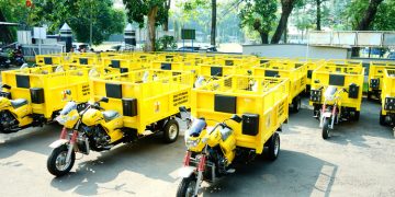 Kendaraan roda tiga pengangkut sampah yang dihibahkan Pemerintah Kabupaten Pekalongan untuk masyarakat desa di enam kecamatan. (Fahri Akbar/Harianmuria.com)