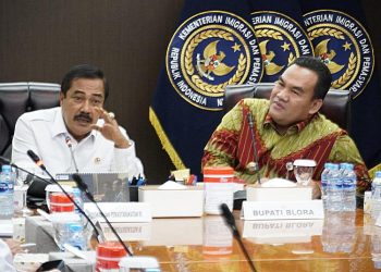 Menteri Imigrasi dan Pemasyarakatan (Imipas) Agus Andrianto menerima Bupati Blora Arief Rohman dalam kunjungan jajaran Pemkab Blora ke Kementerian Imipas, Kamis, 19 Juni 2025. (Dok. Pemkab Blora/Harianmuria.com)