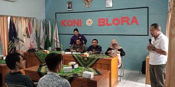Rapat pengurus Komite Olahraga Nasional Indonesia (KONI) Kabupaten Blora yang berlangsung belum lama ini. (Dok. KONI Blora/Harianmuria.com)