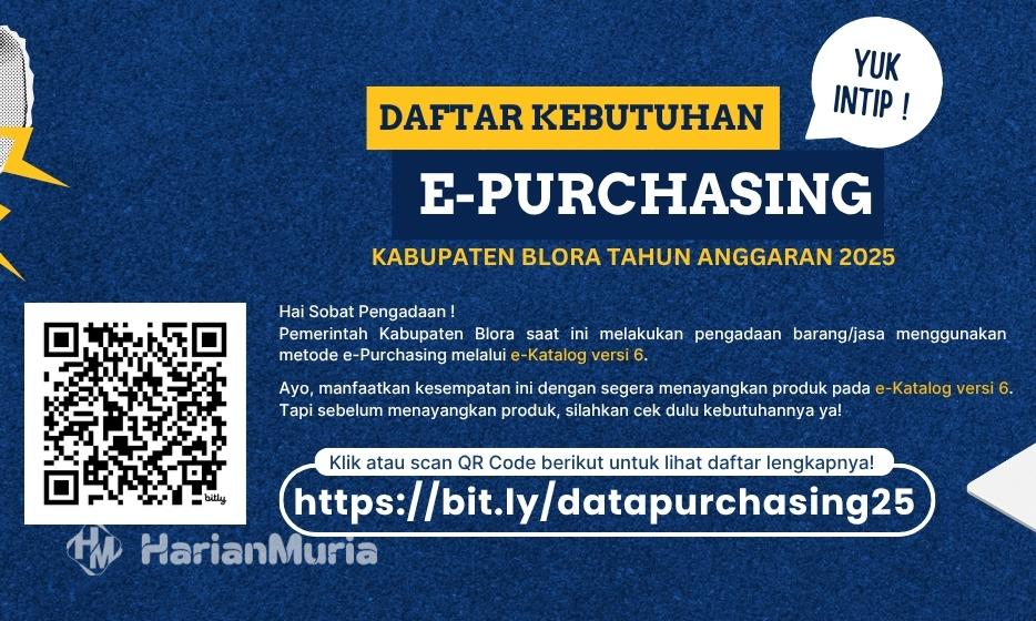Pamflet e-Katalog Pemkab Blora untuk pengadaan barang 2025.