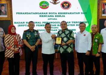 Kepala BNPT Eddy Hartono menandatangani MoU dan PKS dengan perguruan tinggi se-Kabupaten Blora untuk memperkuat sinergi pencegahan radikalisme dan penguatan wawasan kebangsaan.