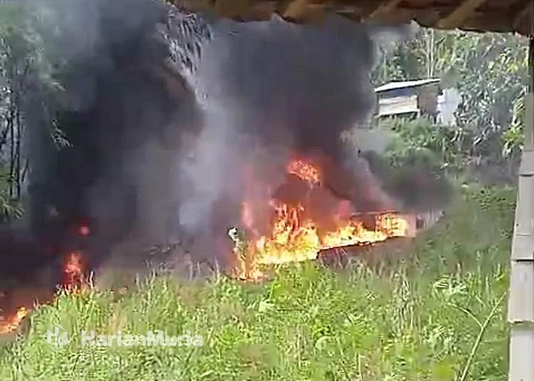 Kebakaran sumur minyak di Desa Gandu, Blora, Selasa 6 Januari 2026, sudah padam, polisi masih memeriksa saksi untuk mengungkap penyebab kebakaran.