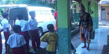 Unik, SPPG Ngawen 2 Blora kirim menu MBG dengan sopir berkostum wayang untuk meningkatkan antusias siswa di hari pertama sekolah.