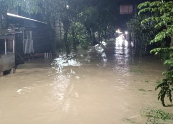 Hujan Deras Picu Banjir di Jalan Situs Patiayam Kudus, Tinggi Air Capai 40 Cm