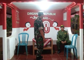Antisipasi Gangguan Kamtibmas, TNI Patroli Malam di Paranggupito Wonogiri