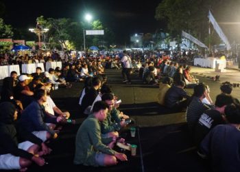 Nobar Piala Dunia Spanyol Vs Argentina Berlangsung Meriah di Alun-Alun Simpang Lima Pati