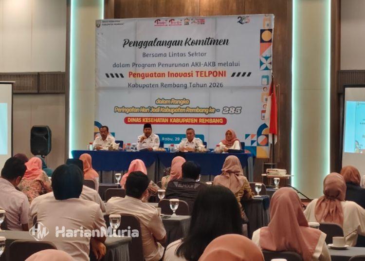 Rembang Catat Angka Terendah Kematian Ibu dan Bayi 2025 Lewat Program TELPONI - Harianmuria Suasana acara Penggalangan Komitmen Program Penurunan Angka Kematian Ibu dan Bayi pada Rabu, 29 Juli 2026. (Vicky Rio/Harianmuria.com)