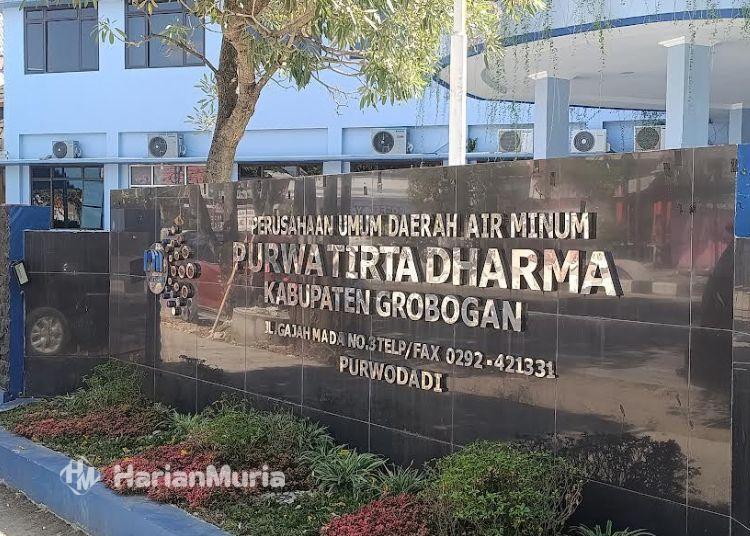 PDAM Grobogan Tambah Kapasitas IPA, Distribusi Air Difokuskan ke Kawasan Utara Purwodadi - Harianmuria Kantor Perusahaan Umum Daerah Air Minum (Perumdam) Purwa Tirta Dharma Grobogan. (Ahmad Abror/Harianmuria.com)