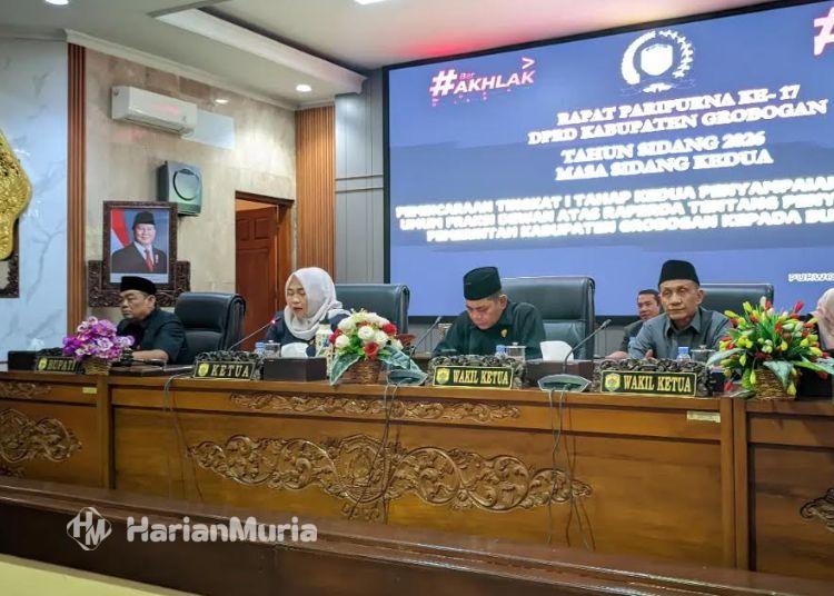 DPRD Grobogan Soroti Efektivitas Penyertaan Modal BUMD Rp2,6 Miliar pada Raperda 2027 - Harianmuria Suasana rapat paripurna DPRD Grobogan, Rabu, 5 Agustus 2026. (dok for Harianmuria.com)