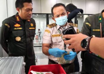 Pengawasan Bandara Mutiara Palu Diperkuat, Barantin Cegah Hama dari Penerbangan Internasional - Harianmuria Karantina Sulawesi Tengah melakukan pemeriksaan barang penumpang dengan rute penerbangan ke China di Bandara Mutiara SIS AL-Jufri Palu, Kamis (6/8/2026).