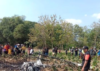 Pesawat Jatuh Gegerkan Warga di Ngawen Blora, Pilot dan Kopilot Selamat