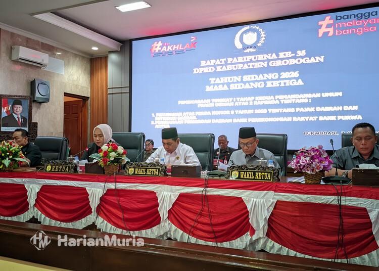 Bahas Raperda Kabupaten Layak Anak, DPRD Grobogan Minta Regulasi Selaras Pusat - Harianmuria Rapat paripurna ke-36 DPRD Grobogan pada Rabu, 7 Oktober 2026. (Humas Sekretariat DPRD Grobogan/Harianmuria.com)